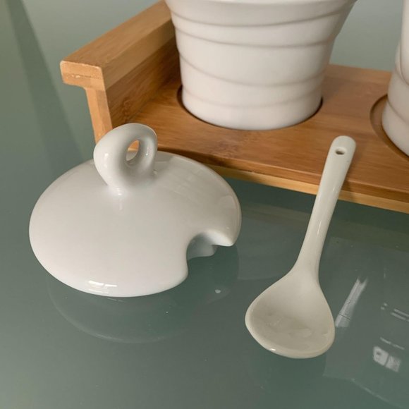 NWOB Tea Coffee Serving Set Bamboo Tray Modern Simple - Picture 11 of 11